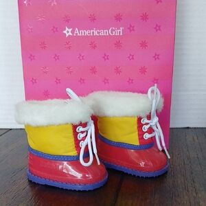 American Girl Doll Snow Boots Faux Fur Lace Up 18 Inch Doll